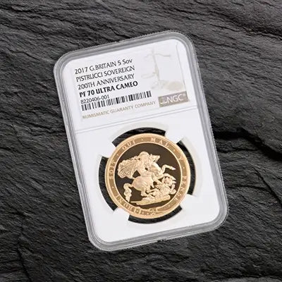 NGC and PCGS-graded coins in protective slabs, showcasing high-quality numismatic and bullion pieces with certified authenticity.