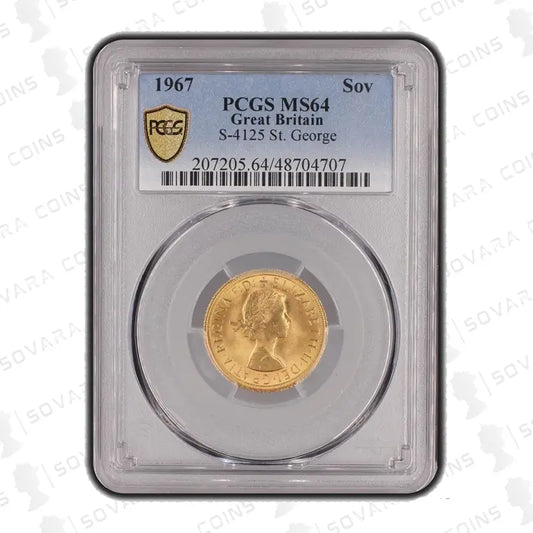 1967 Queen Elizabeth II Gold Sovereign PCGS MS64 – Graded Gillick Sovereign