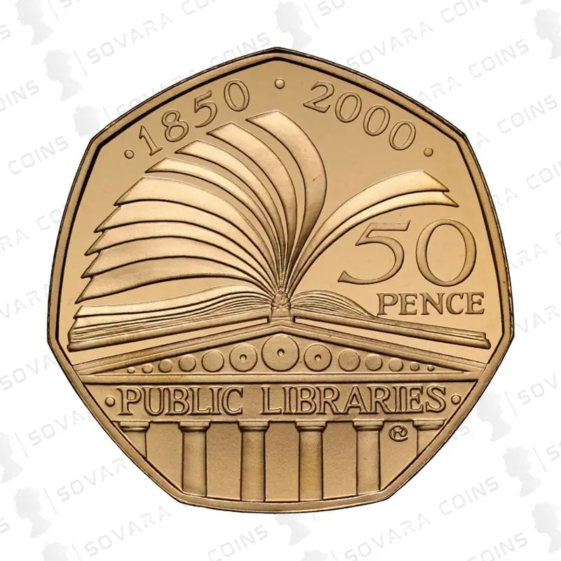 2000 UK 50p Gold Proof Coin – British Public Libraries