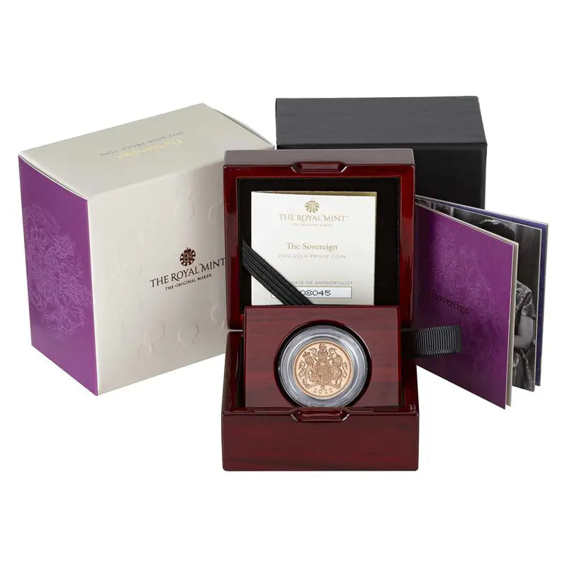 2022 Queen Elizabeth II Jubilee Sovereign Gold Proof Coin featuring a unique design to commemorate the Platinum Jubilee of Queen Elizabeth II.