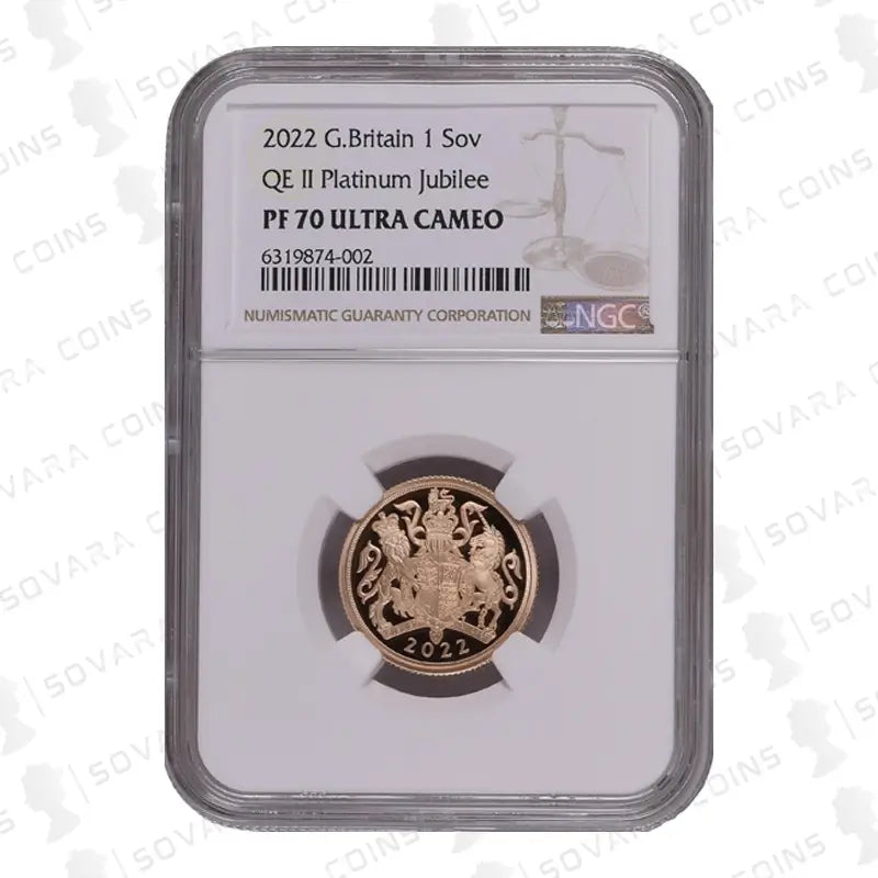 2022 Platinum Jubilee Gold Proof Sovereign NGC PF70 Ultra Cameo