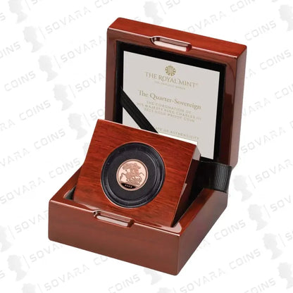 2023 King Charles III Coronation Gold Proof Quarter Sovereign in Royal Mint box with COA