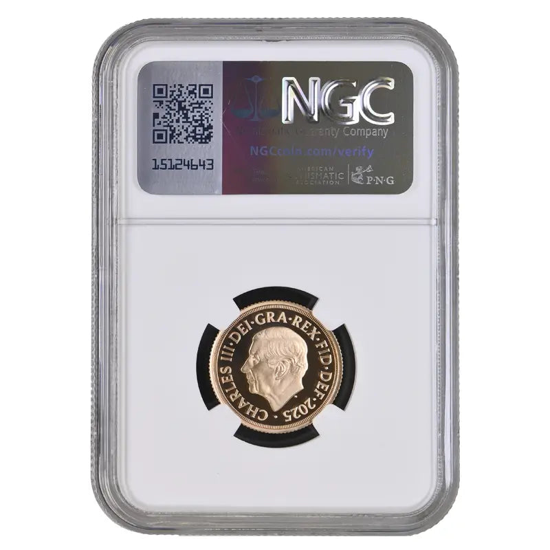 2025 Royal Arms Gold Proof Full Sovereign – NGC PF70 Ultra Cameo