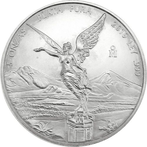 5oz Libertad Silver Coin, a bold addition to any collection, from the Mexican Mint.