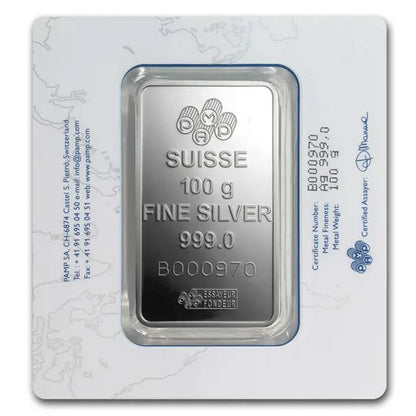 PAMP Suisse Fortuna 100g Silver Bar